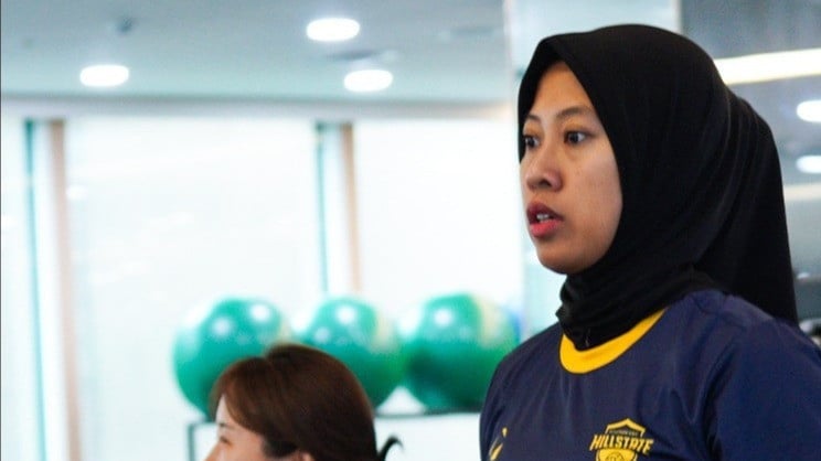 Megawati Hangestri di sesi latihan Hillstate