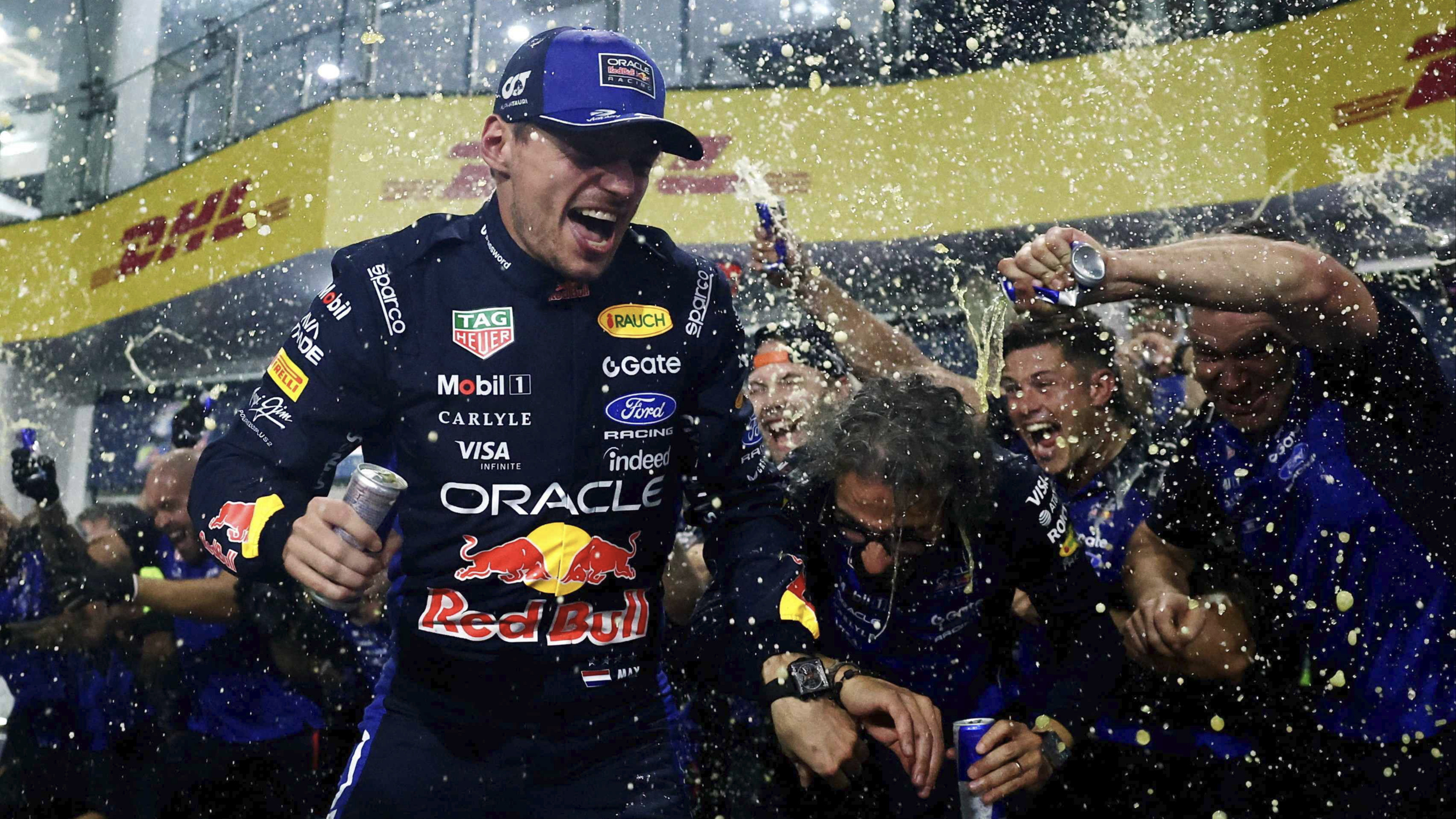 Max Verstappen saat raih kemenangan di F1 GP Bahrain 2026.
