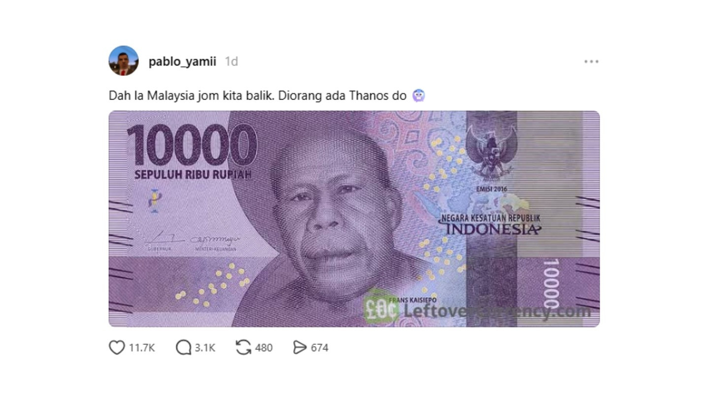 Netizen Malaysia hina pahlawan nasional RI di pecahan uang Rp10 ribu