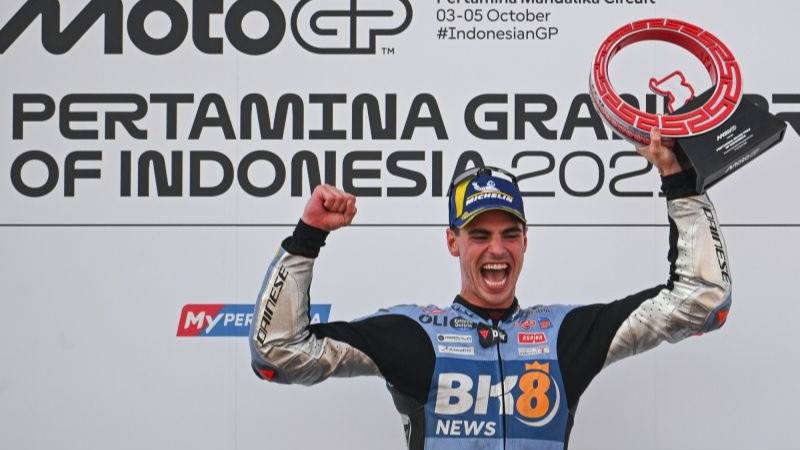 Fermin Aldeguer saat Meraih kemenanagn di MotoGP Indonesia 2025