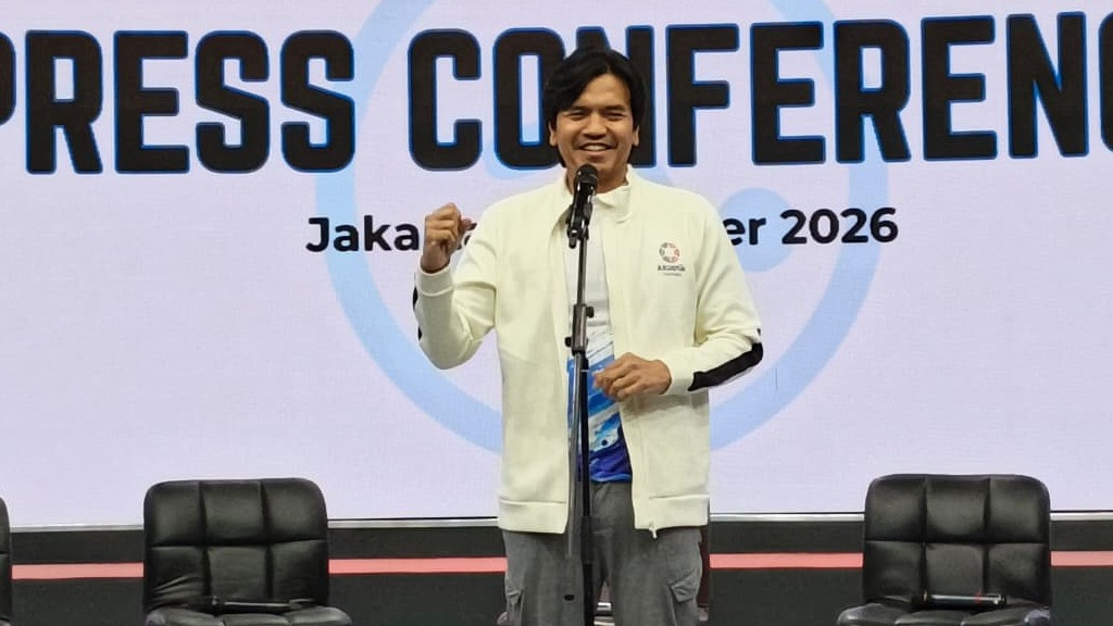 Ketua Harian PB Akuatik Indonesia, Harlin E. Rahardjo di Press Conference 3rd SEAA Masters Swimming Championships 2026