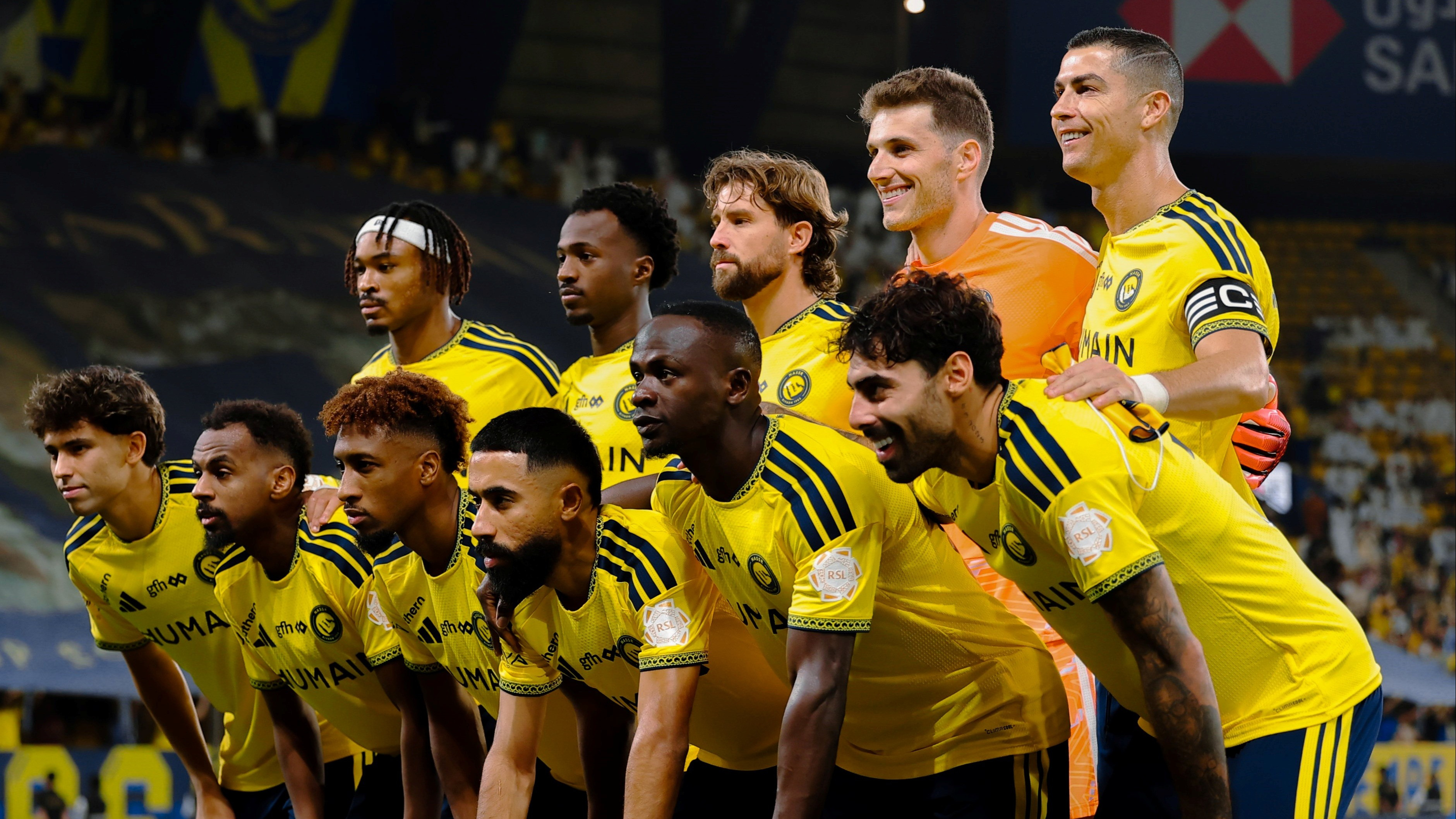 Skuad Al Nassr dalam laga Al Nassr vs Al Draih di Liga Pro Saudi 2026/2027, Sabtu (10/10/2026).