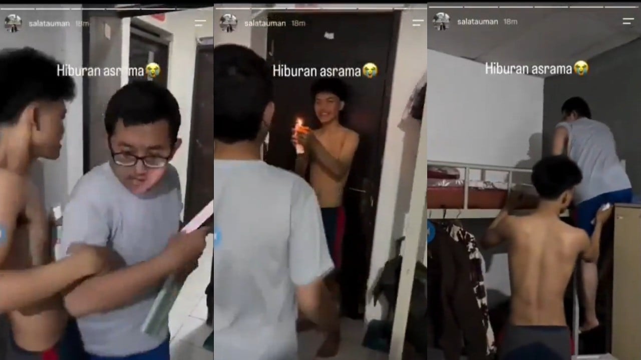 Video bullying mahasiswa baru Universitas Telkom Bandung terhadap teman satu kamar asramanya yang viral di media sosial.