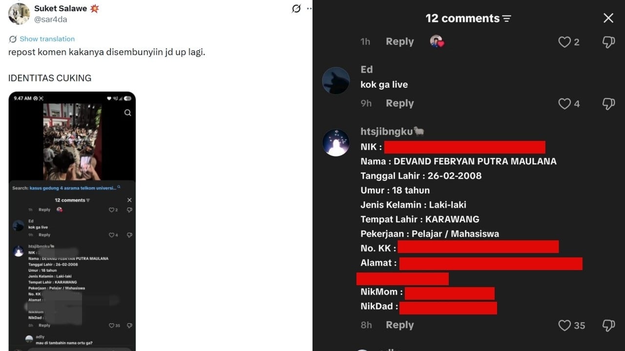 Siapa Devand Febryan Putra Maulana? Terduga Pelaku Bullying Universita Telkom Bandung yang Identitasnya Dikuliti Netizen
            - galeri foto