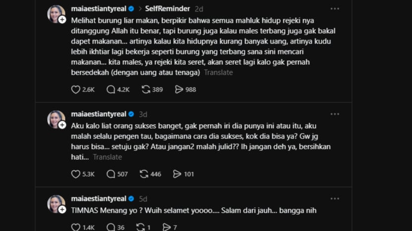 Utas Threads dari Maia Estianty