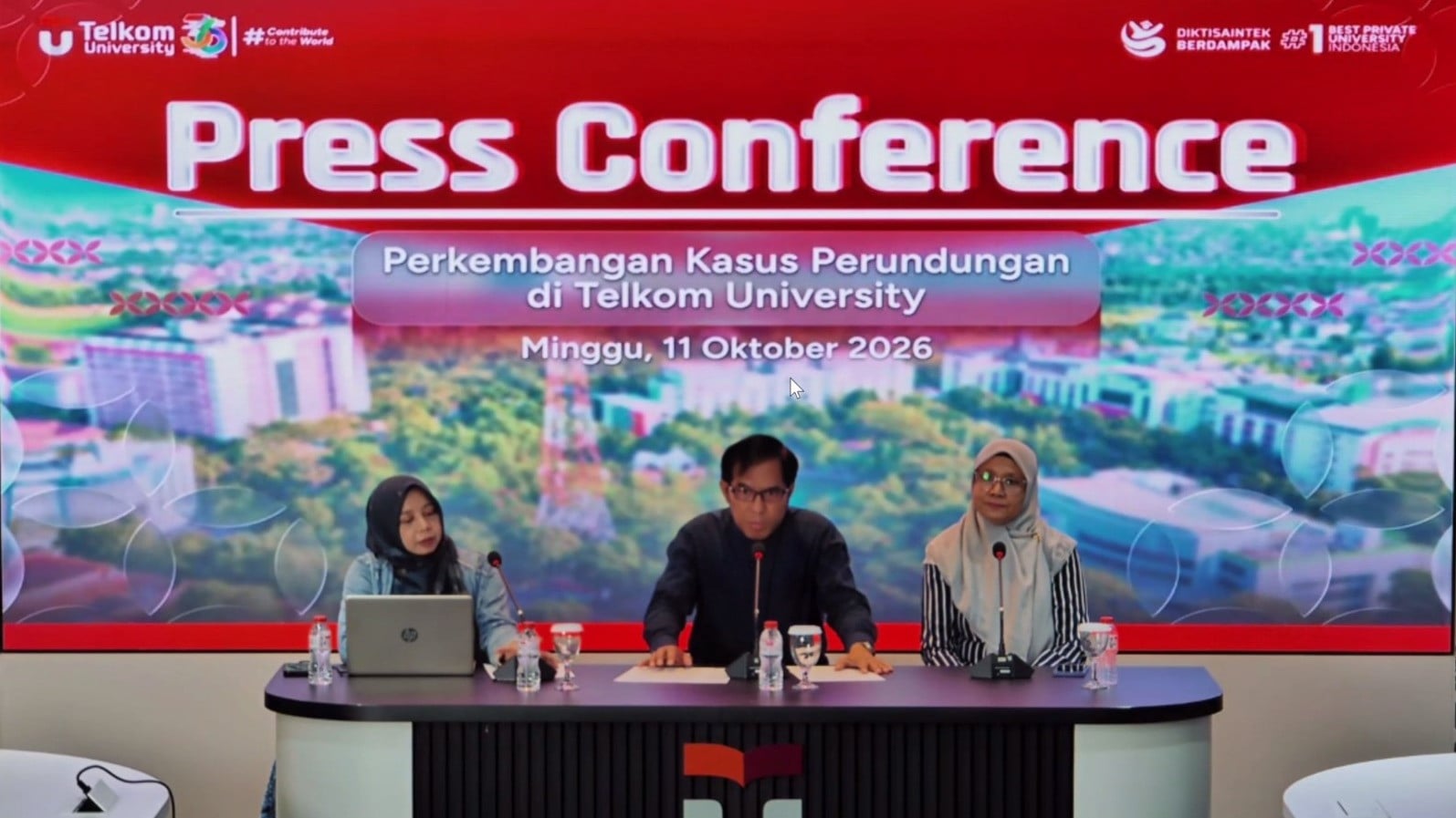 Telkom University Menggelar Konferensi Pers Terkait Perundungan Mahasiswa Baru di Asrama Kampus