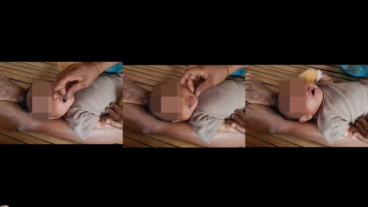Bayi diduga berusia 2 bulan diberi makan sagu kental hingga videonya viral di Facebook.