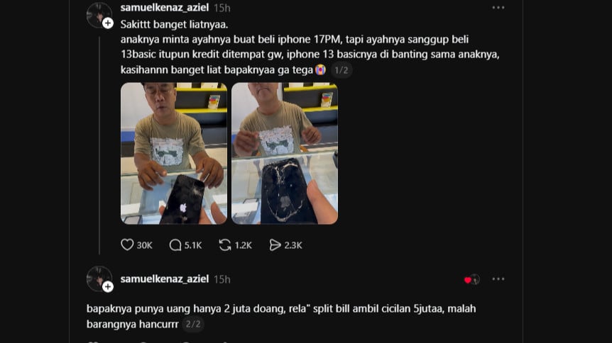 Anak banting HP pemberian ayah karena tak sesuai keinginannya