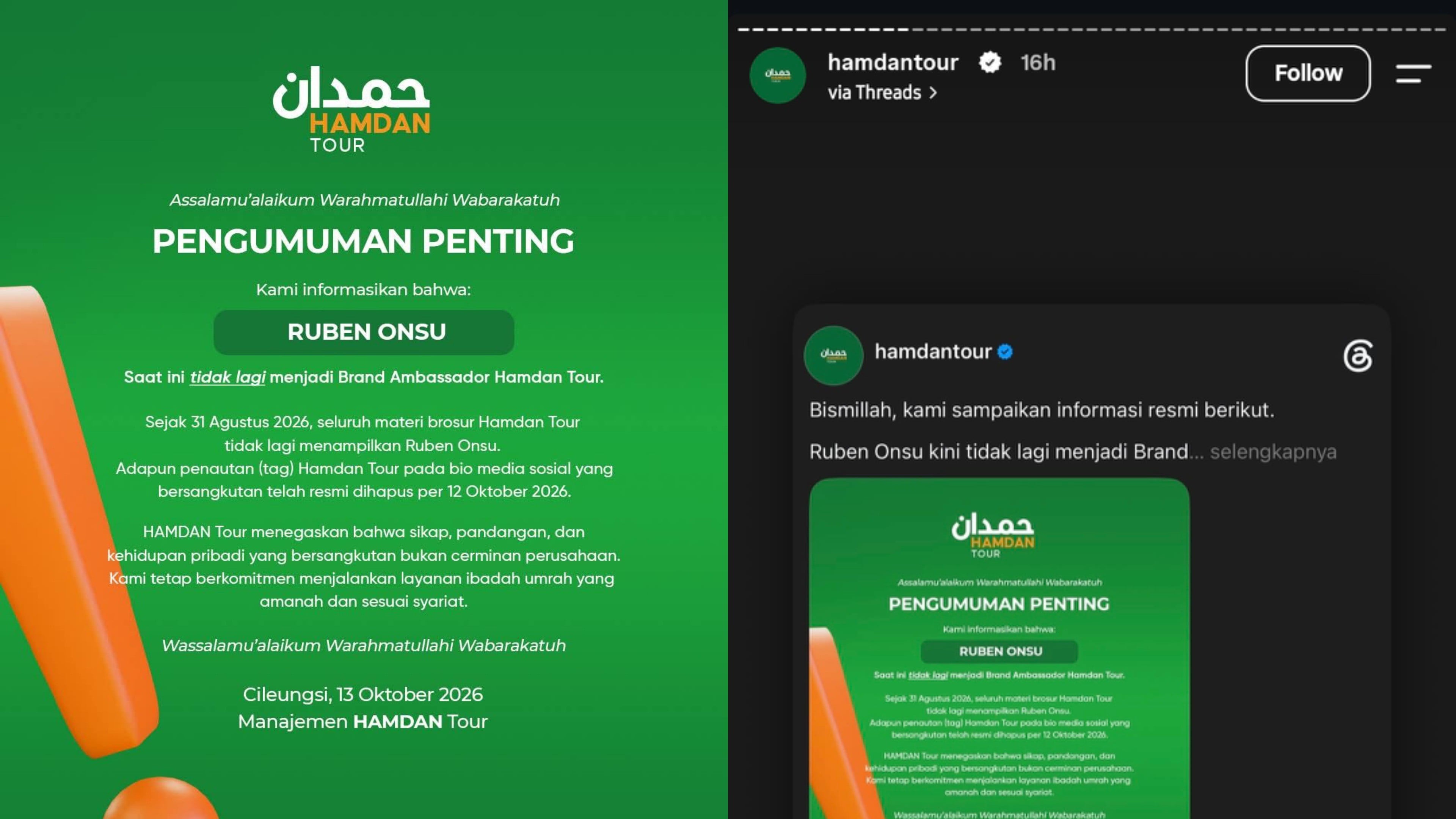 Pernyataan Lengkap Travel Haji Umrah (Ruben Onsu)