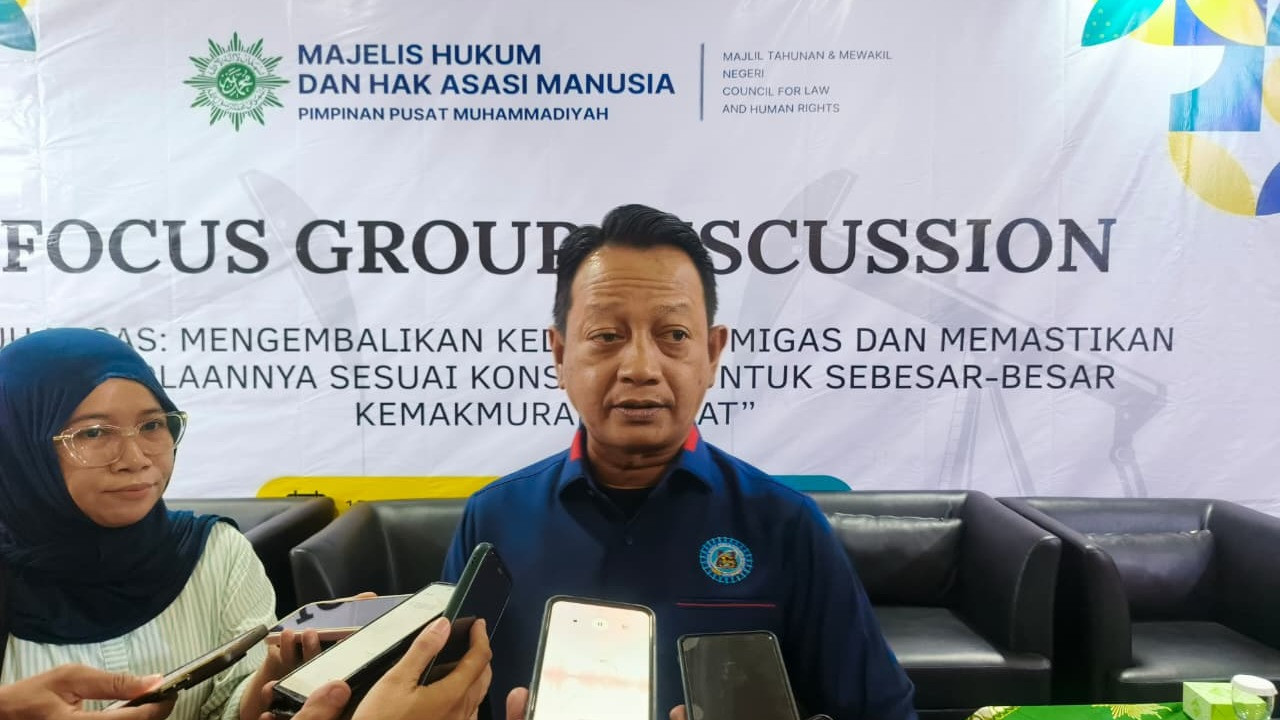 Presiden FSPPB Arie Gumilar seusai FGD di Kantor PP Muhammadiyah, Jakarta Pusat, Kamis (15/10/2026).
