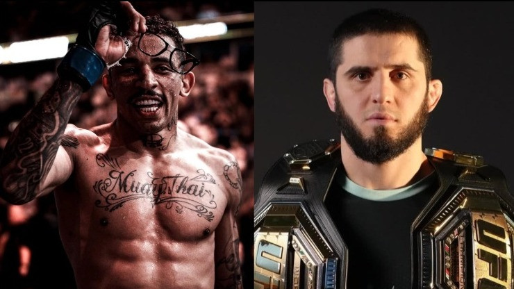Carlos Prates (kiri) dan Islam Makhachev (kanan).