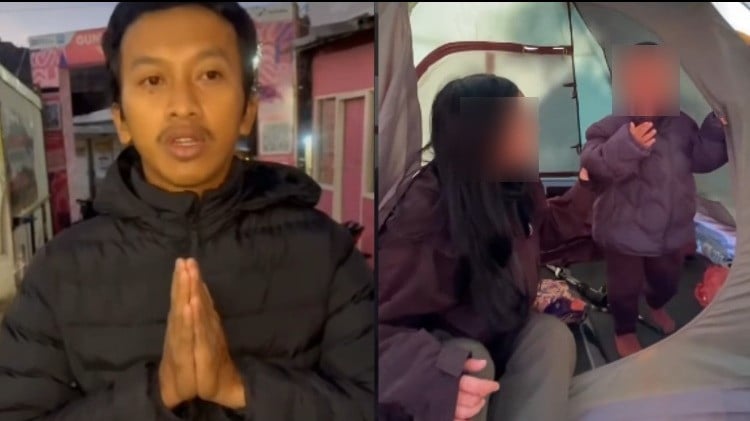 Ayah yang tinggal anaknya di tenda Gunung Prau minta maaf