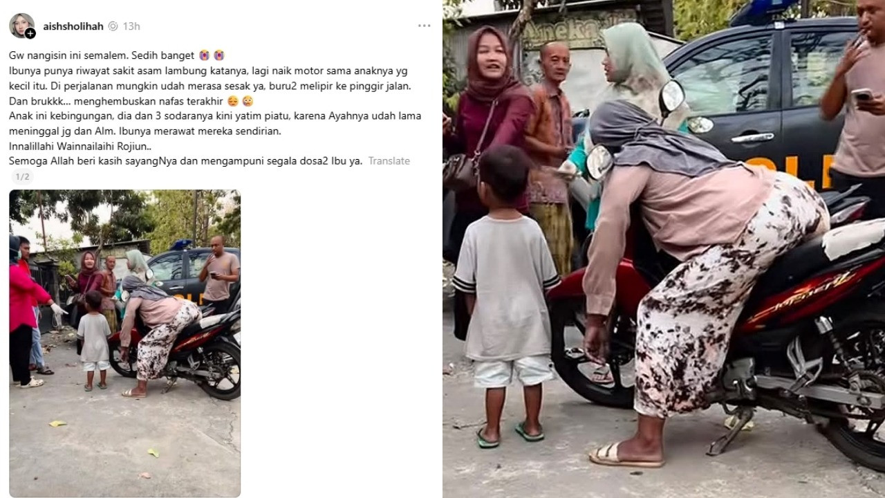 Ibu empat anak di Ponorogo, Jawa Timur meninggal dunia di atas motornya