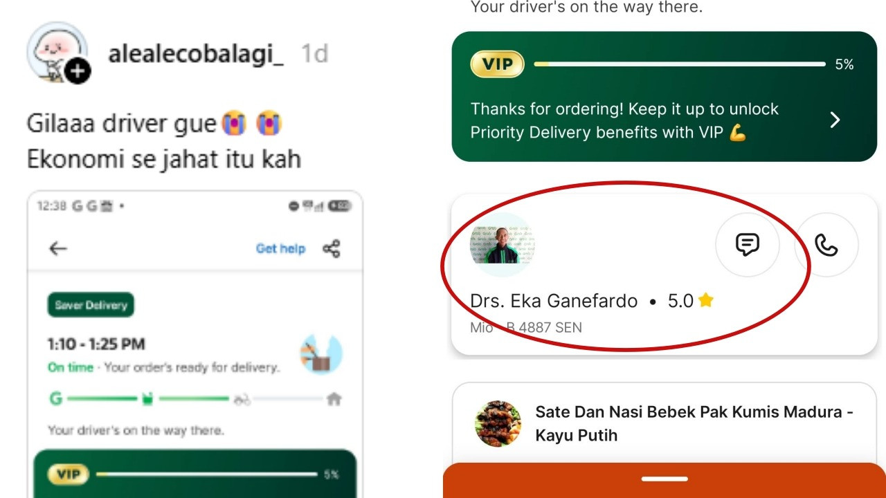 Netizen Threads dihebohkan dengan pengemudi ojol bergelar Drs.