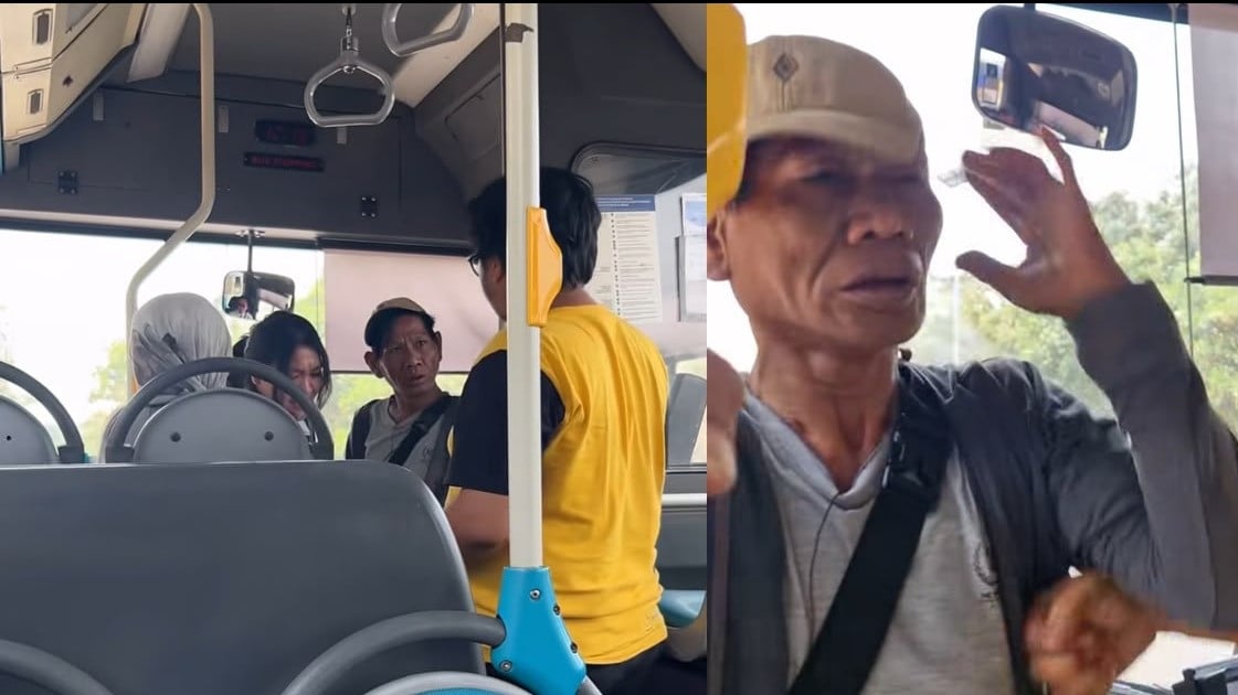 Viral Video Pria Diduga Hendak Copet HP Penumpang di Bus TransJakarta Bandara Soetta, Begini Tampangnya