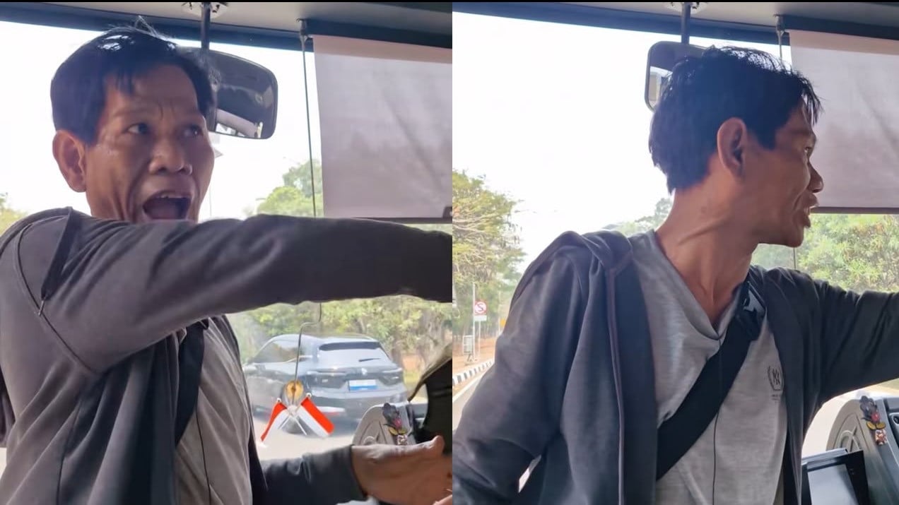 Tampang pria yang diduga Hendak Copet HP Penumpang di Bus TransJakarta Bandara Soetta