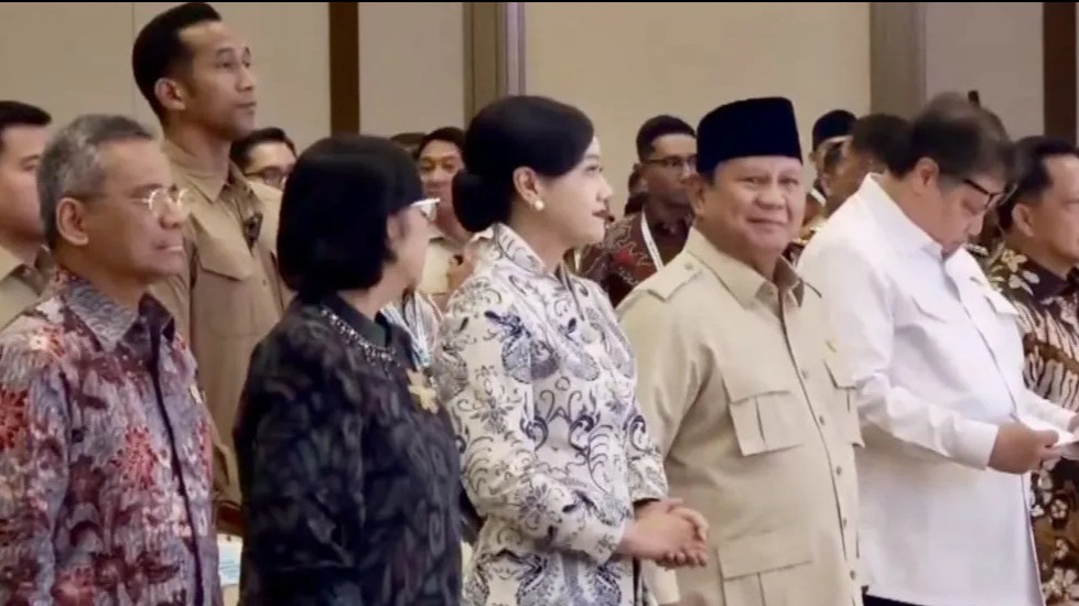 Presiden Prabowo Subianto menghadiri Rakornas TPAKD 2026 di Jiexpo Kemayoran, Jakarta, Kamis (22/10/2026).