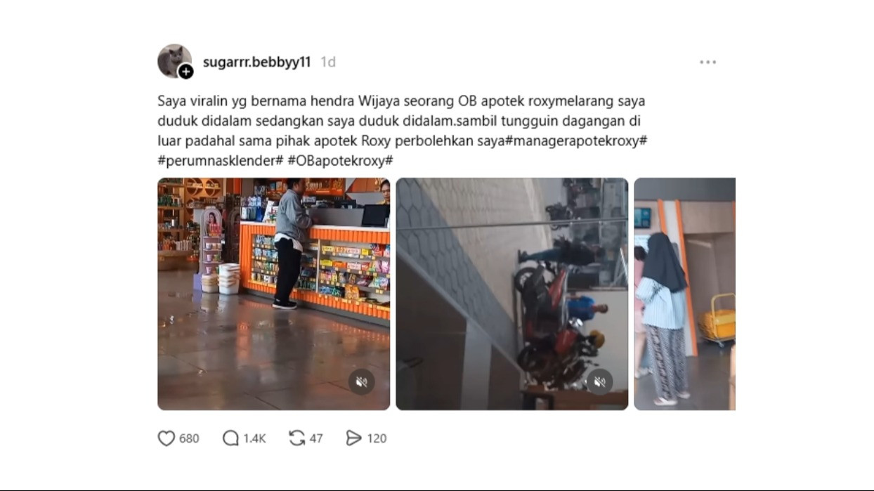 Viral pedagang marah-marah usai diusir OB apotek dari ruang tunggu