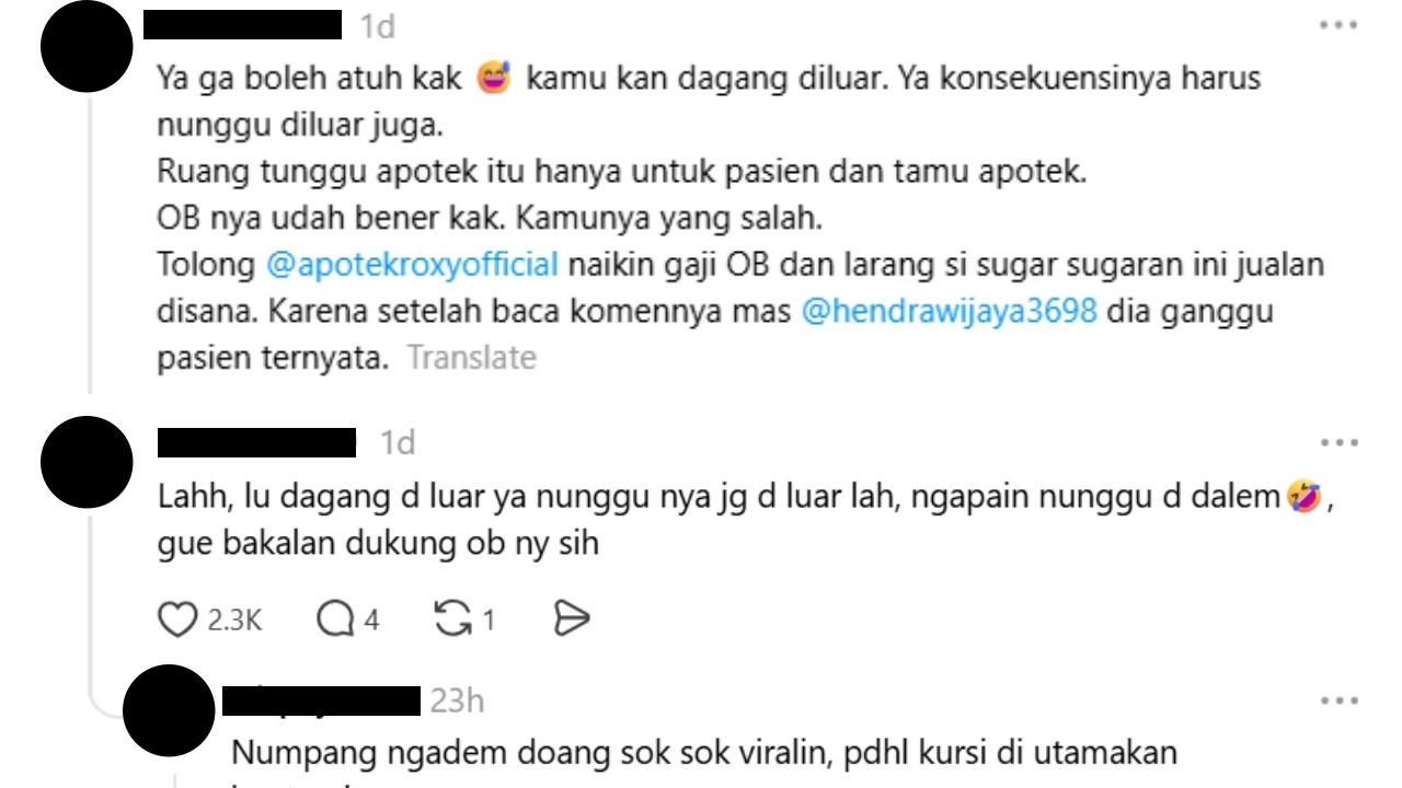 Netizen balik menyerang pedagang yang marah-marah karena diusir dari ruang tunggu apotek