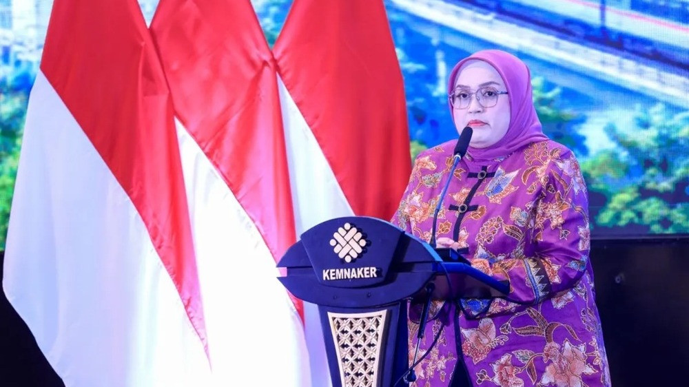 Direktur Jenderal Pembinaan Hubungan Industrial dan Jaminan Sosial Tenaga Kerja Kemnaker Indah Anggoro Putri.