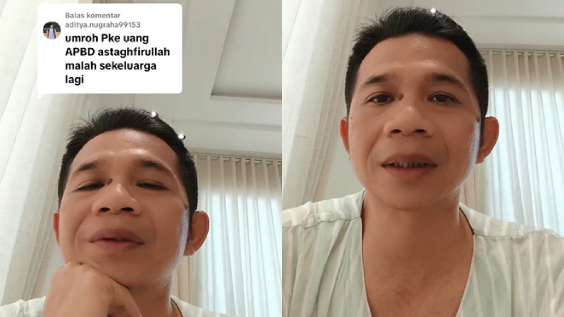 Bupati Karawang, Om Zein, menanggapi komentar netizen yang menuduhnya menggunakan APBD untuk umroh