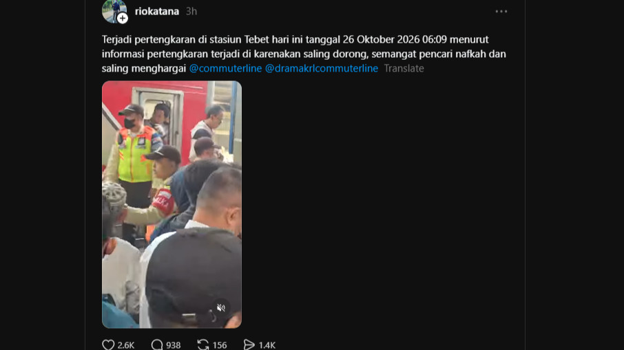 Viral, pertengkaran dua wanita di rangkaian KRL Commuter Line saat berhenti di Stasiun Tebet
