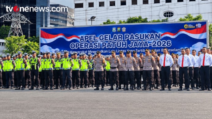 Apel gelar pasukan Operasi Patuh Jaya 2026 di Jakarta, Senin (26/10/2026).