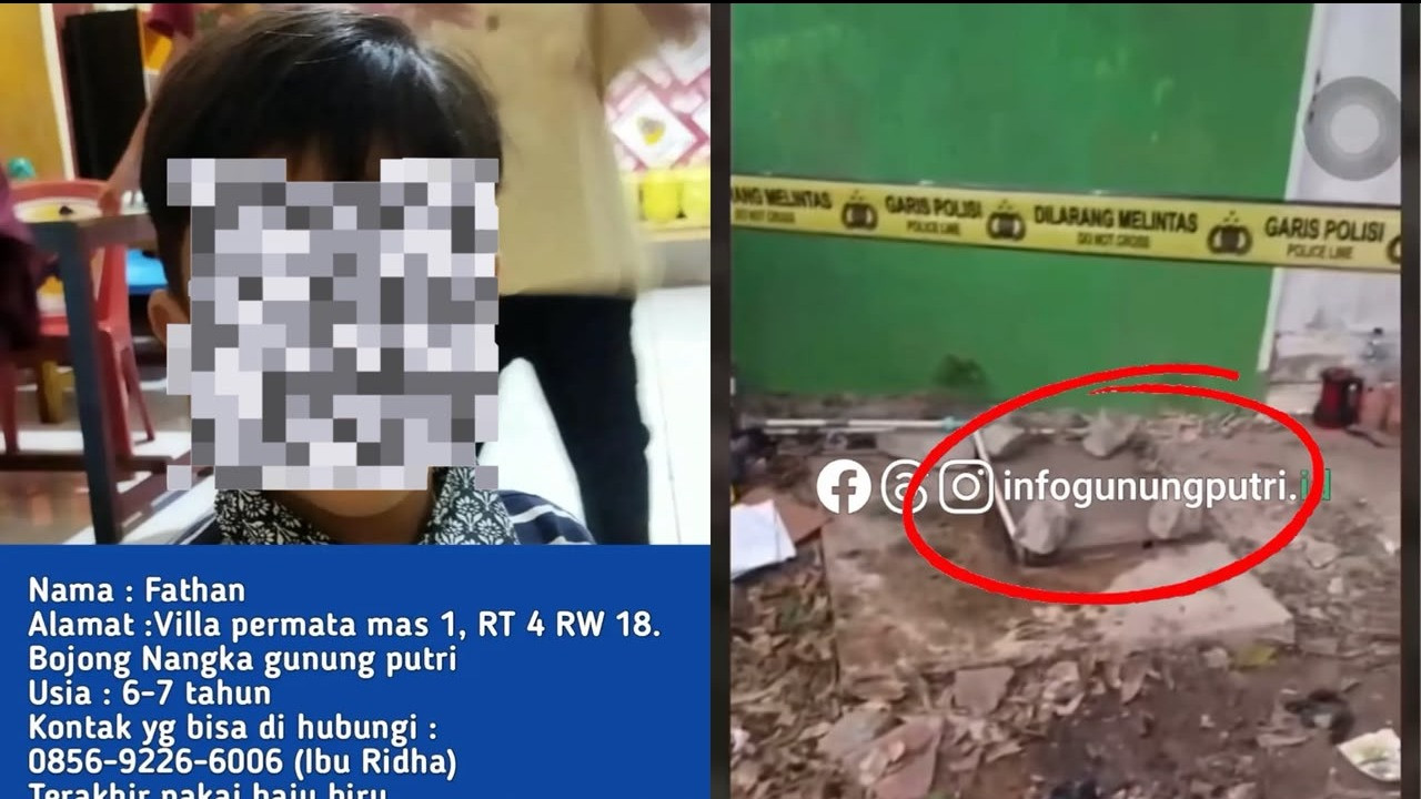 Berawal dari Laporan Anak Hilang, Bocah 7 Tahun di Bogor Ditemukan Tewas di Sumur Tertutup