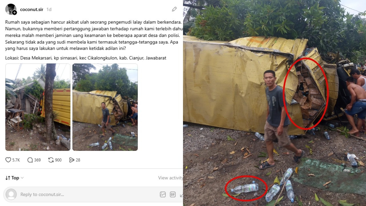 Truk tabrak rumah warga di Cianjur, Jawa Barat