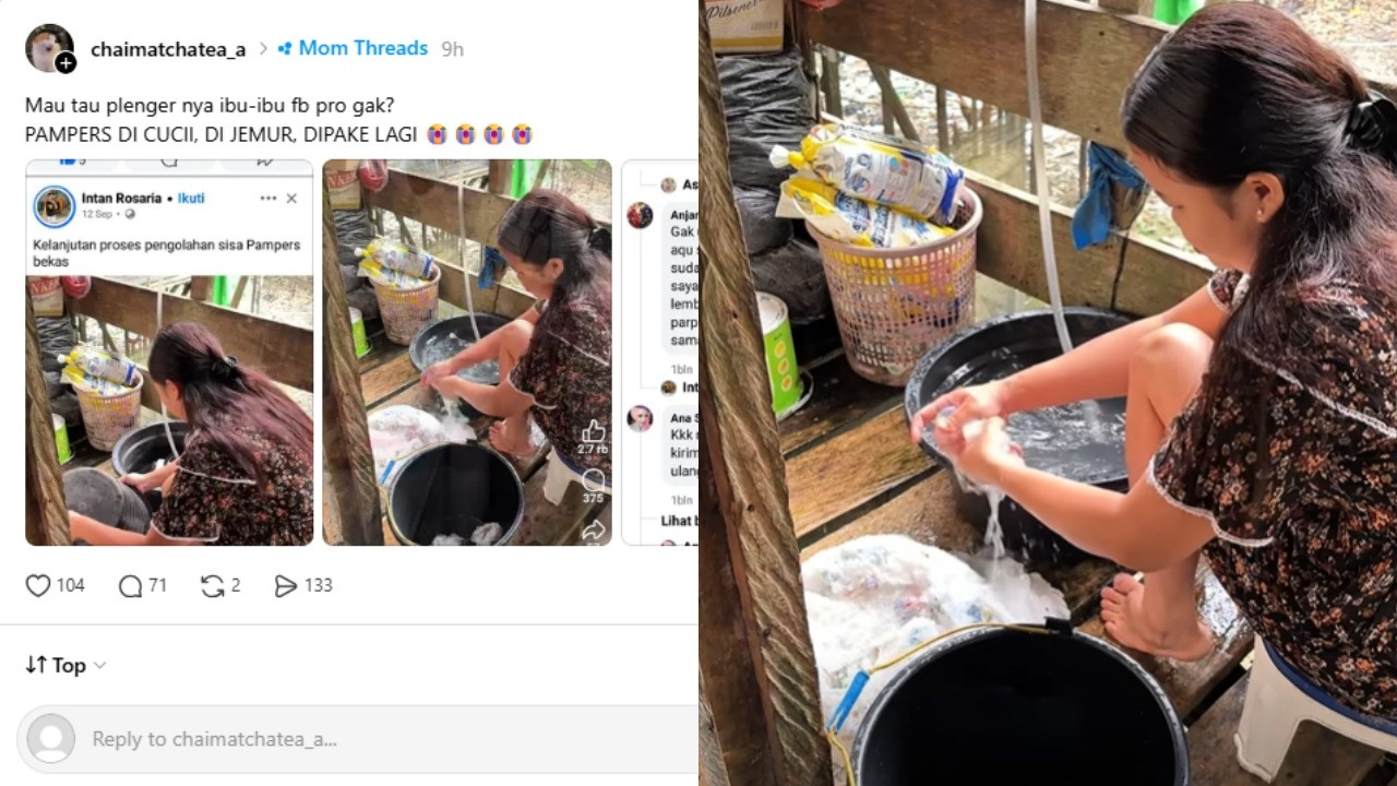 Viral ibu cuci pamper bekas agar bisa dipakai lagi