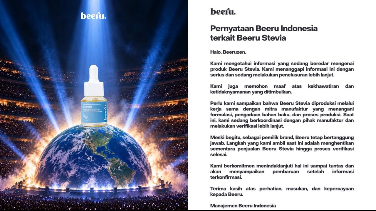 Viral! Doktif Bongkar Dugaan Pemanis Tersembunyi Beeru Stevia, Penjualan Kini Dihentikan