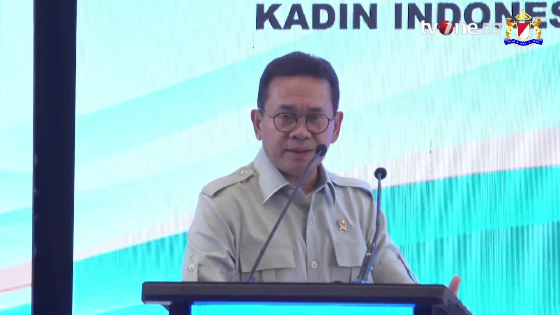 Menteri Perdagangan Budi Santoso di Rapimnas Kadin 2026, Jumat (30/10/2026).