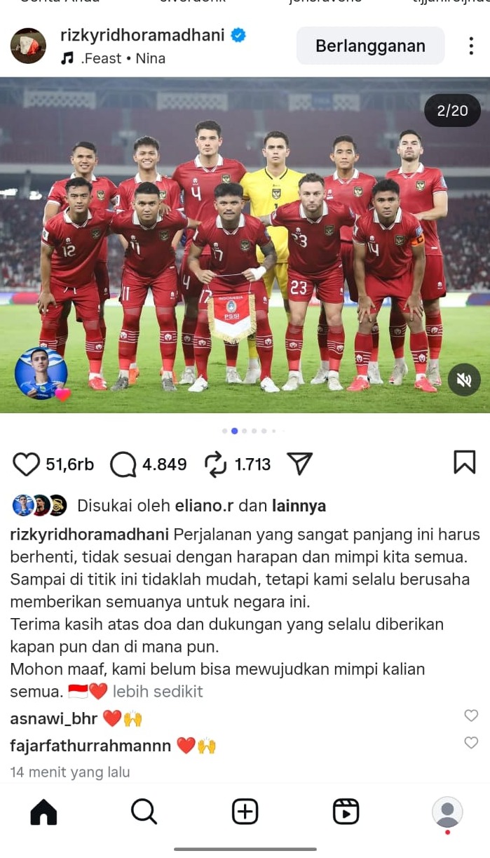 Rizky Ridho Akhirnya Buka Suara usai Bikin Blunder yang Sebabkan Timnas Indonesia Kebobolan oleh Irak hingga Gagal ke Piala Dunia 2026: Mohon...
            - galeri foto