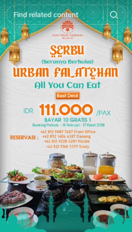 Promo Ramadhan 2026: Tempat Bukber Buffet dan AYCE di Jakarta Mulai 100 Ribuan
            - galeri foto