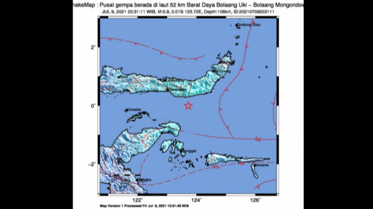 BNPB Imbau Waspada Dampak Gempa M 5,9 Di Bolaang Mongondow Selatan Sulut