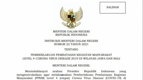 Pemerintah Tetapkan PPKM Level 4, Ini Aturannya