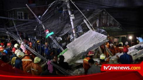 Kondisi Terkini Bangunan Ambruk Di Johar Baru Jakpus Polisi Tunggu