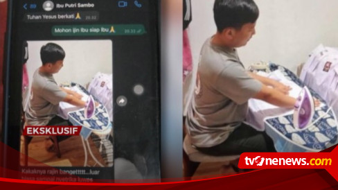 Viral Foto Brigadir J Disuruh Setrika Baju Anak-Anak Irjen Ferdy Sambo ...