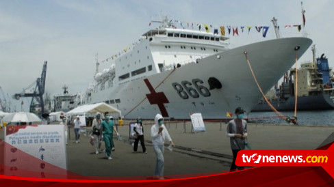 Begini Penampakan Kapal Rumah Sakit China yang Bersandar di Teluk Jakarta