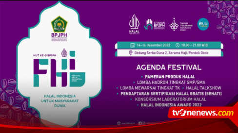 Kementerian Agama Gelar Festival Halal Indonesia 14-16 Desember 2022, Ada Pendaftaran Sertifikasi Gratis Loh!