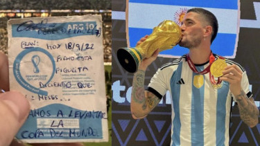 Tulis Pesan di Kamar Lionel Messi, Rodrigo De Paul Sudah Ramalkan Argentina Juara Piala Dunia 2022