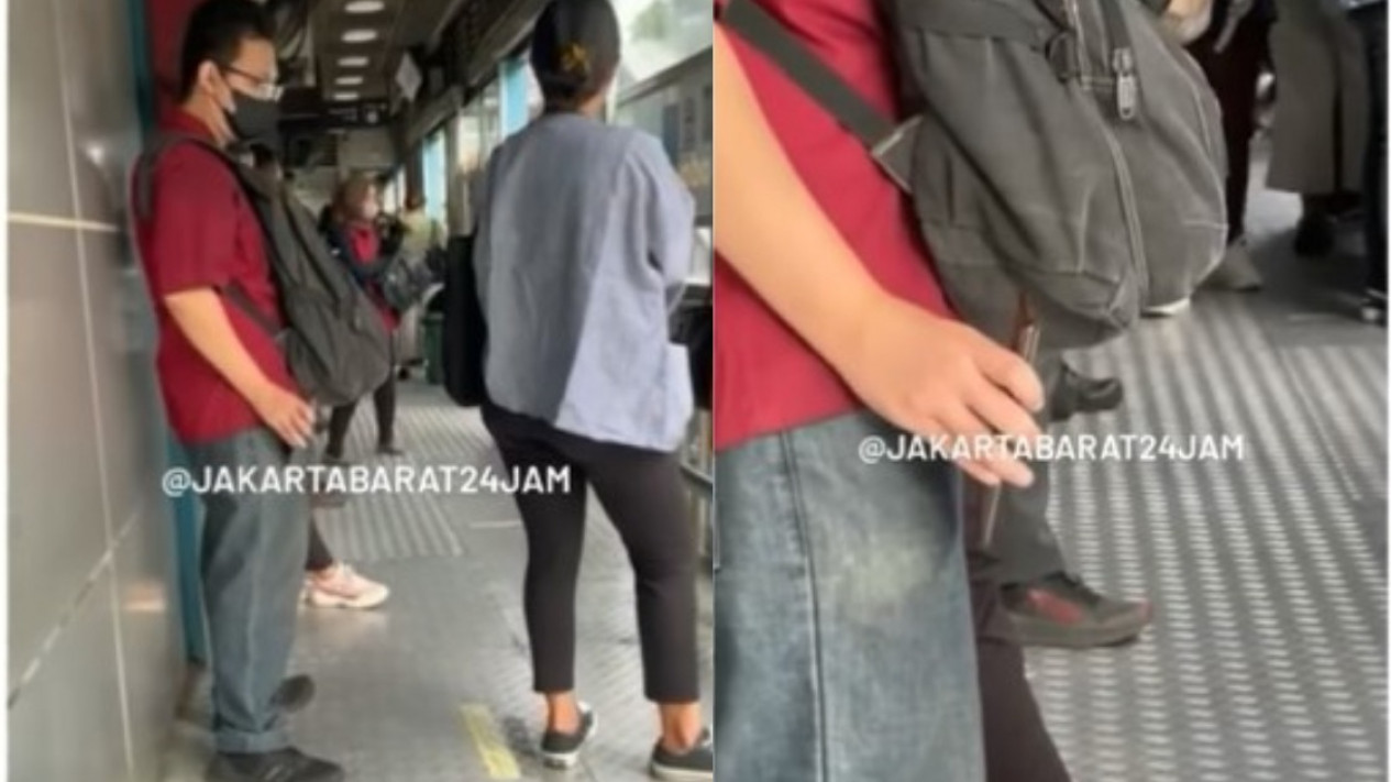 Viral, Seorang Pria Tertangkap Basah Merekam Bokong Seorang Wanita saat Menunggu Bus Transjakarta
            - galeri foto