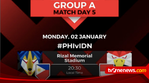 Link Live Streaming Filipina Vs Indonesia, Kick Off Pukul 19.30 WIB