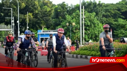 Presiden Jokowi Gowes di Kawasan CFD Sudirman-Thamrin Jakarta