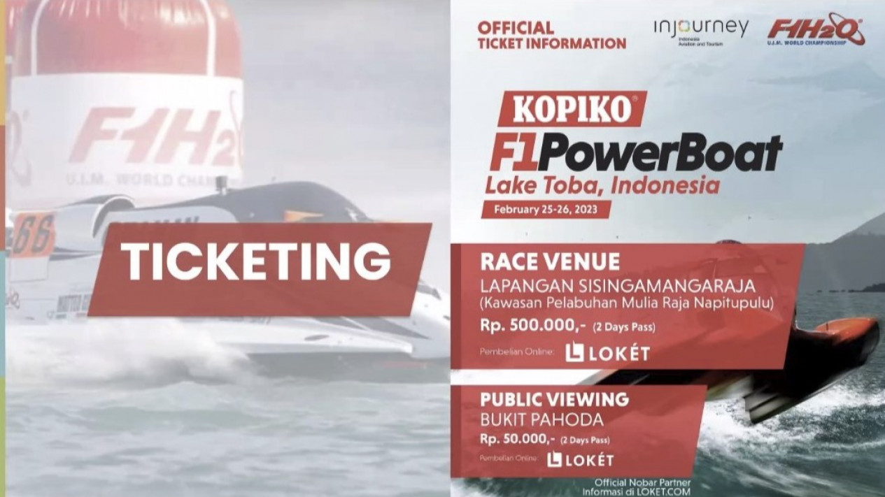 Ajang F1 Powerboat Skala Dunia akan Diadakan di Danau Toba Bulan
