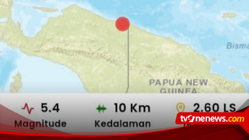 Gempa Magnitudo 5,4 Guncang Papua, Kedalaman 10 Kilometer