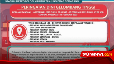 Peringatan Gelombang Tinggi BMKG, Perairan Utara Jateng 2,5 Meter, Laut ...