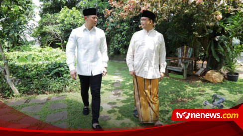 AHY Silaturahmi Lebaran ke Kediaman Bacapres Anies Baswedan dan Habib Salim Segaf