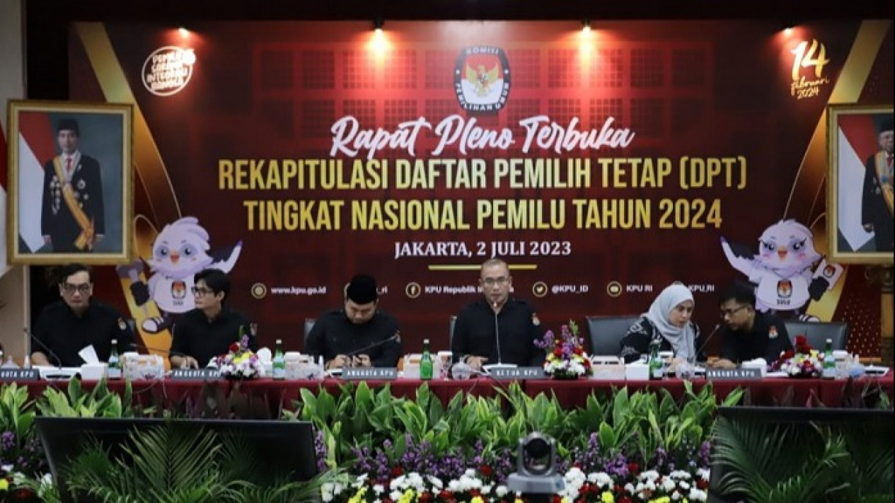 KPU RI Gelar Rapat Pleno Terbuka Tetapkan Daftar Pemilih Tetap Pemilu 2024