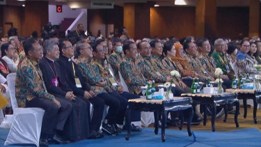 Mahfud Duduk Bareng Presiden Jokowi dan Prabowo di Acara Natal Nasional 2023, Koalisi Paslon 3 di Barisan Terpisah